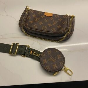 Louis Vuitton Brown Monogram Crossbody with Gold Accents